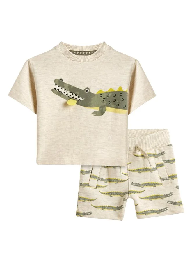 Dirkje Boys Crocodile Print T-Shirt and Shorts Set
